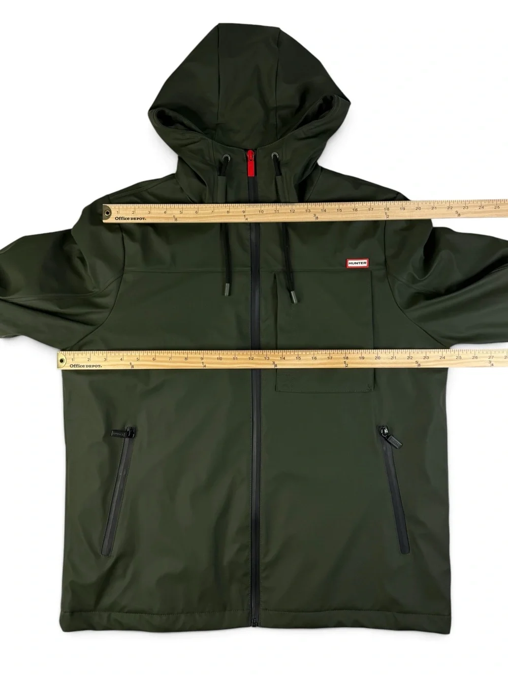 Hunter Men’s Dark Green Fleece Lined Hooded Jacket NWOT Large